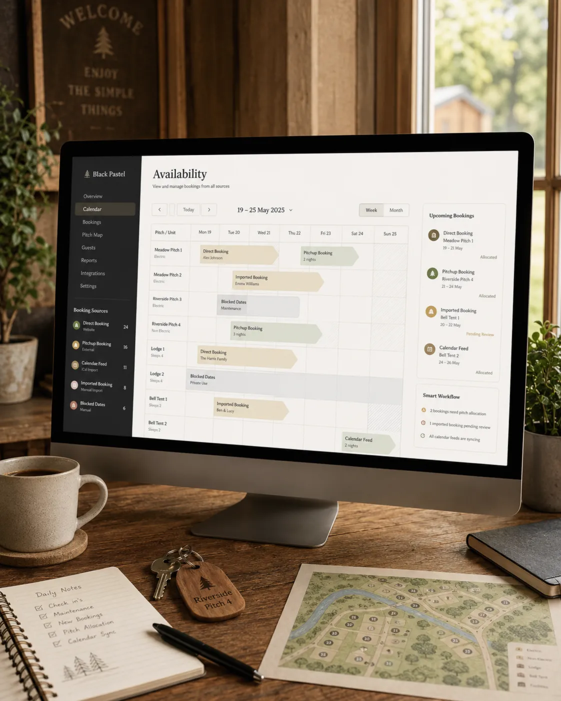Accommodation booking integrations and calendar feed workflow