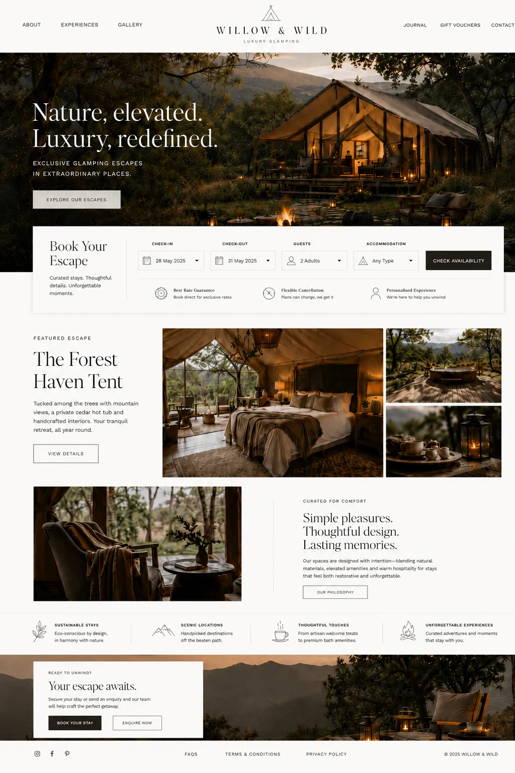 Accommodation booking system website preview
