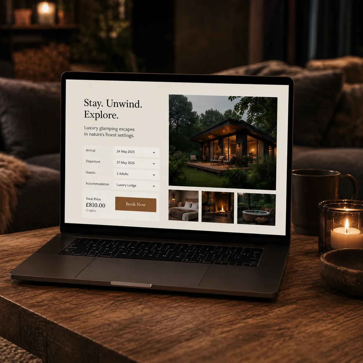 Accommodation website direct booking preview