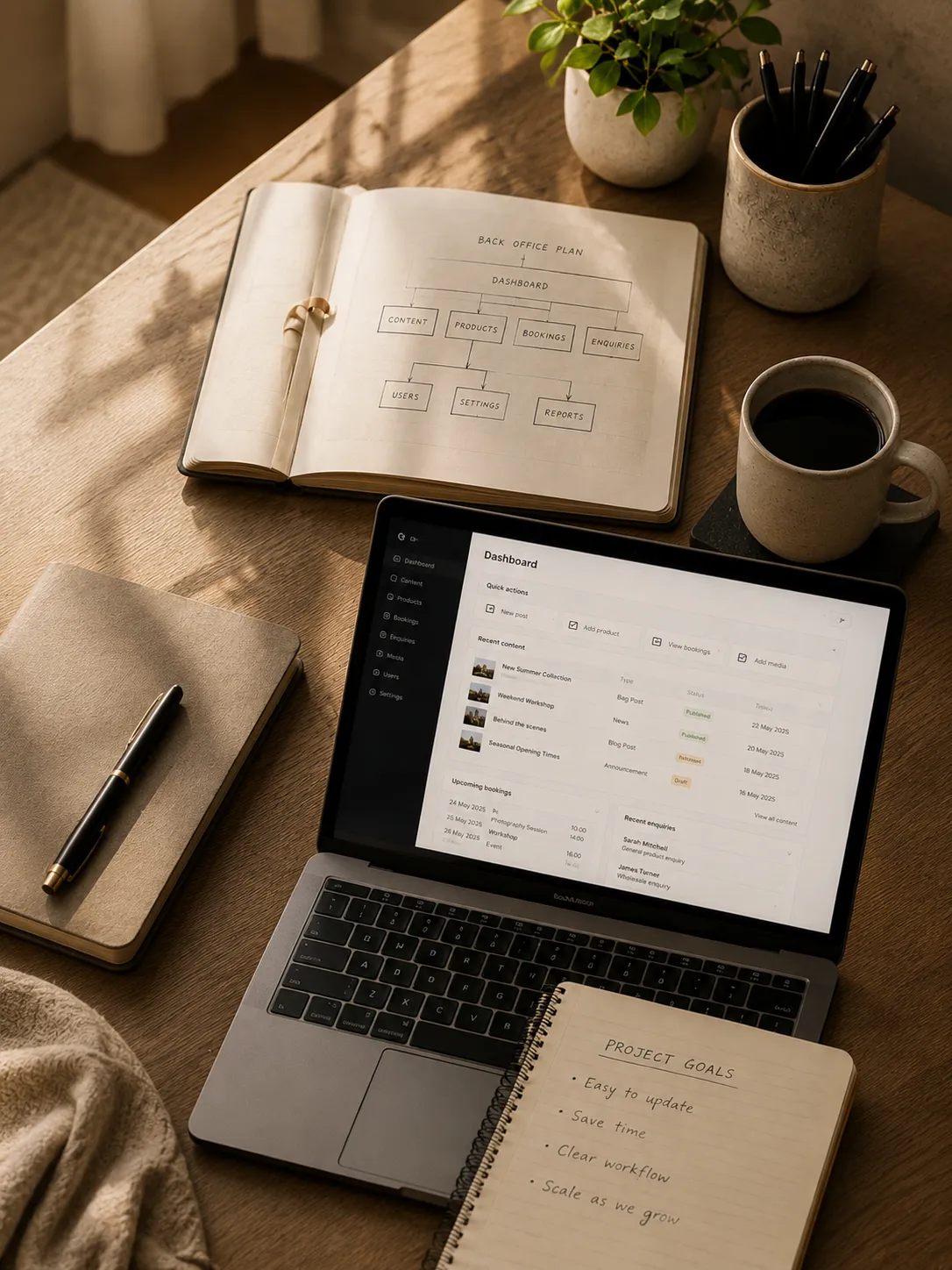 Back office system planning and workflow