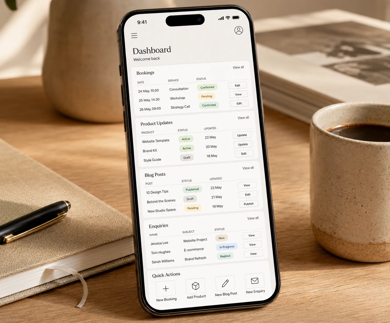 Back office bookings and product management preview