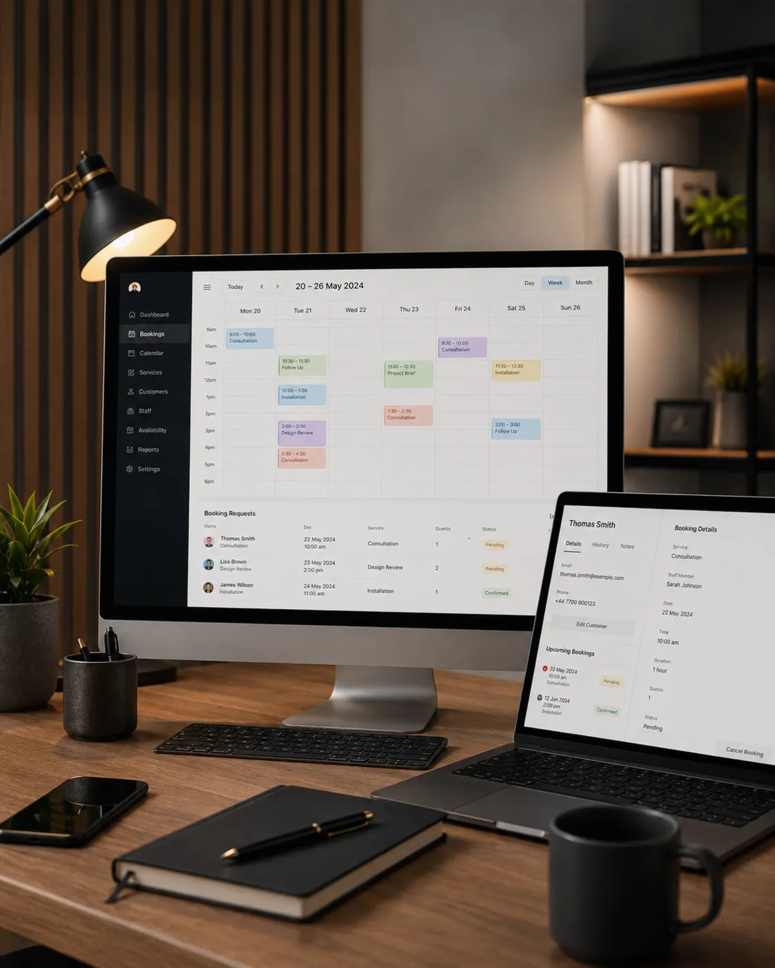 Custom booking system planning and workflow