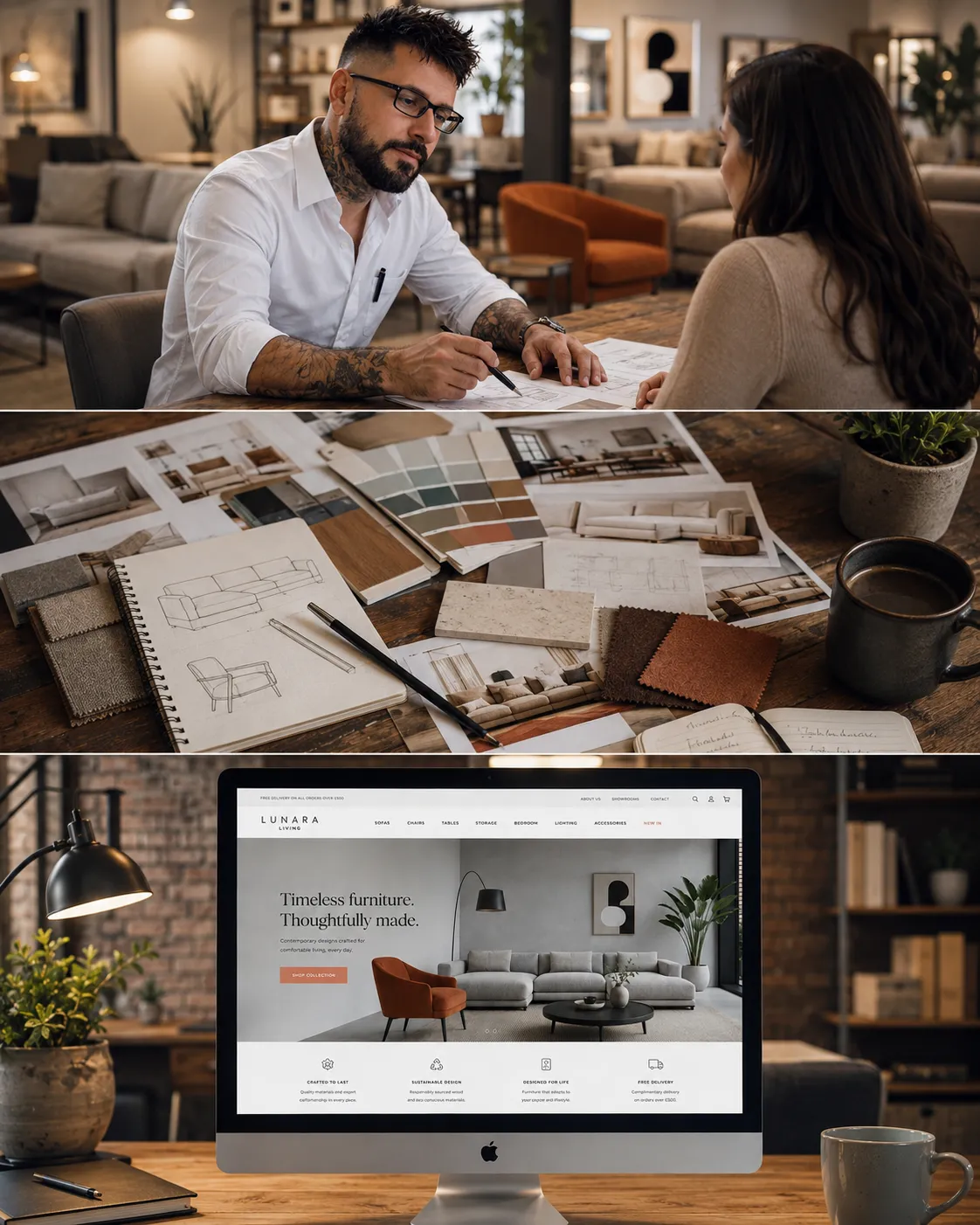 Bespoke website design planning meeting