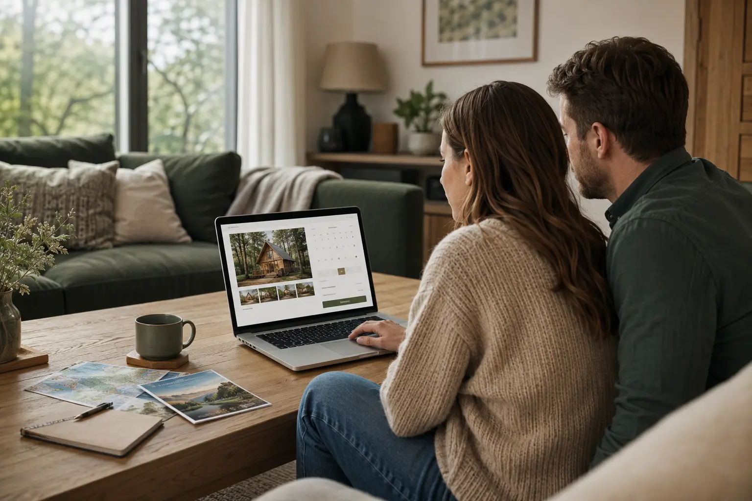 Guests making a direct glamping booking through the business website
