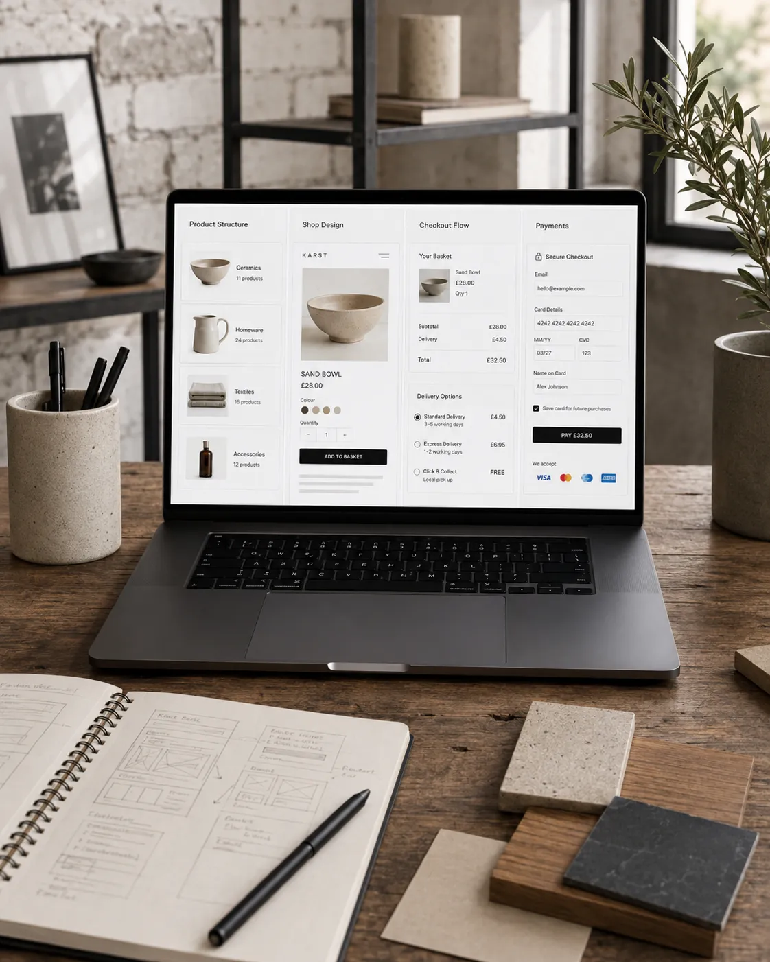 Ecommerce website planning and checkout process