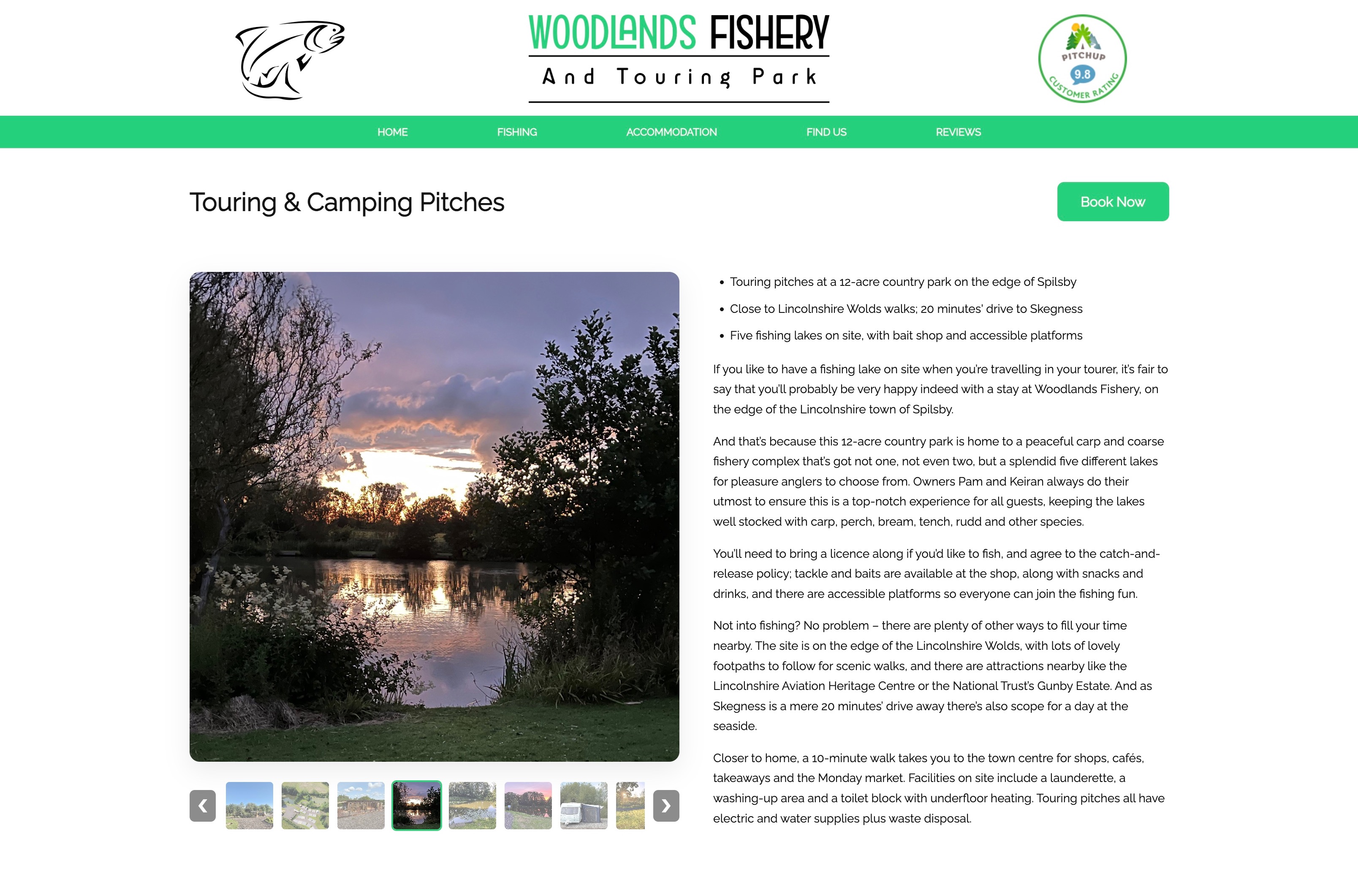 Accommodation or tourism website example