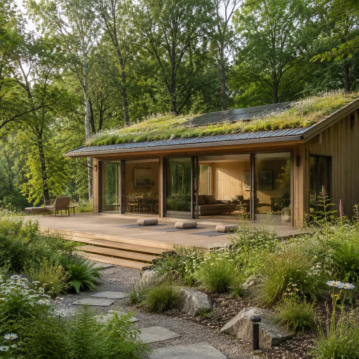 Sustainable woodland eco-lodge and wellbeing retreat