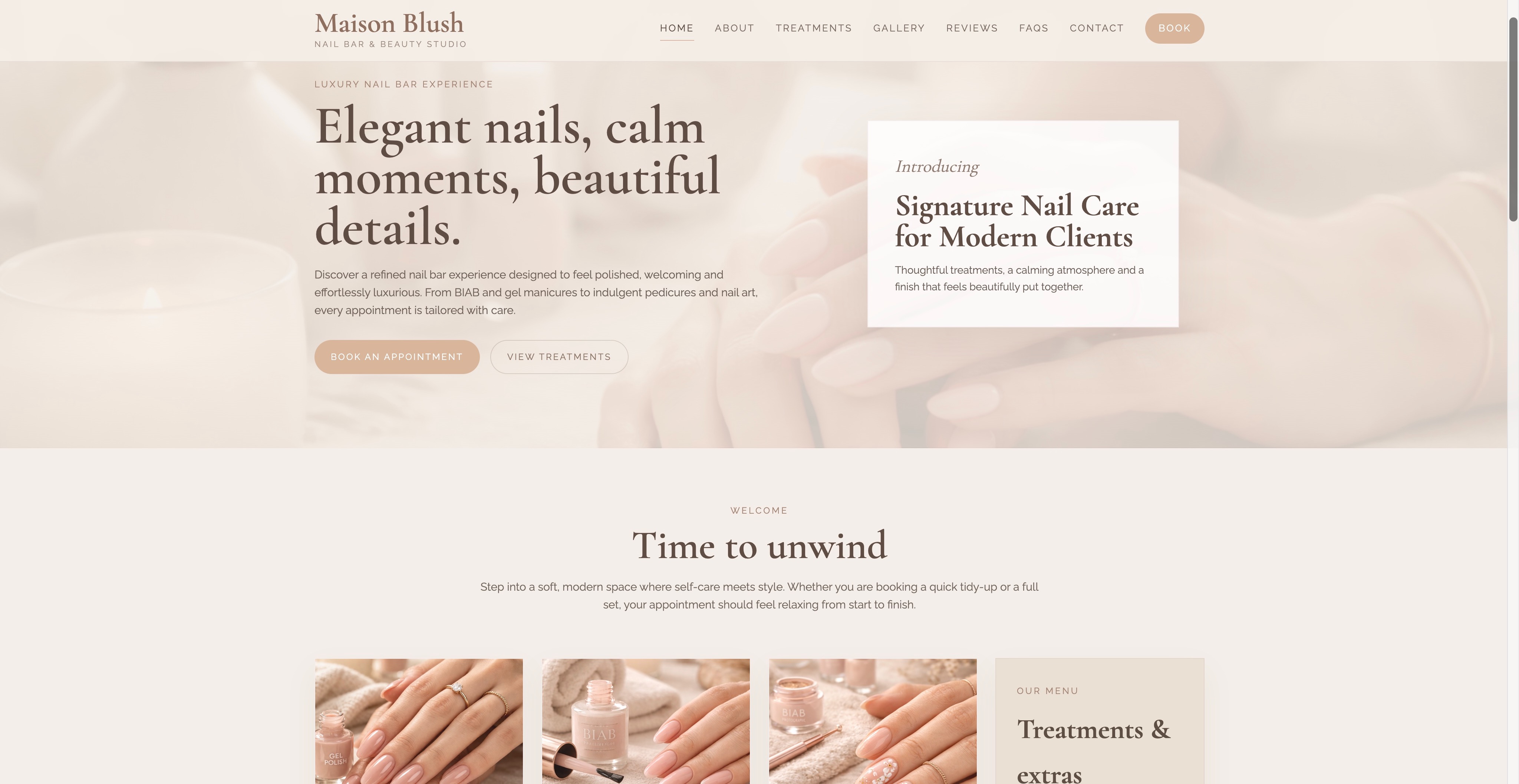 Nail bar ready-made website