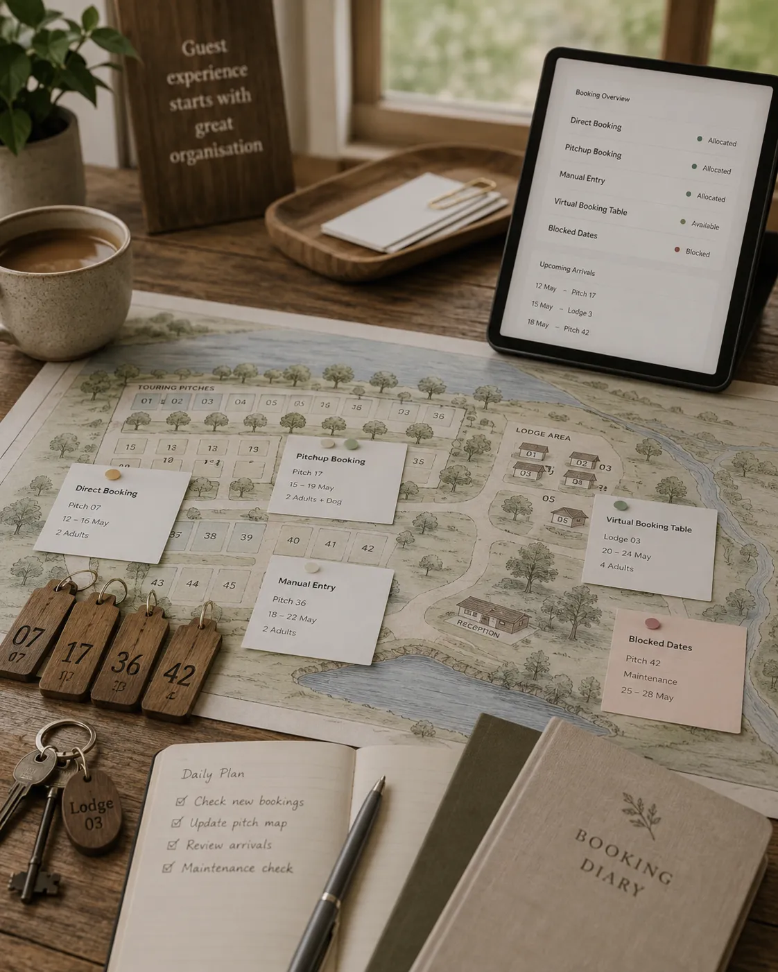 Accommodation booking integration workflow shown on a website