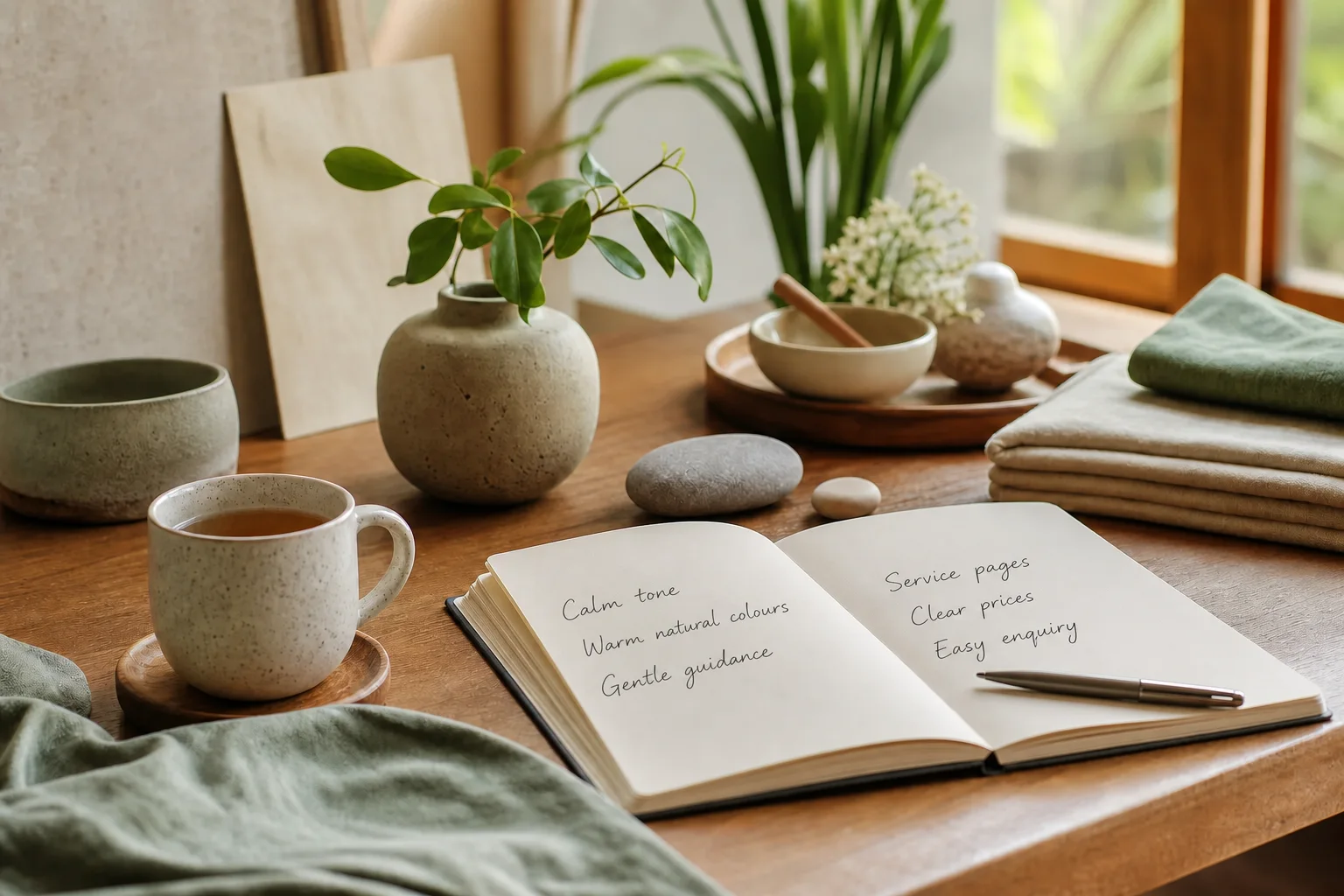 Reiki website example with healing service content