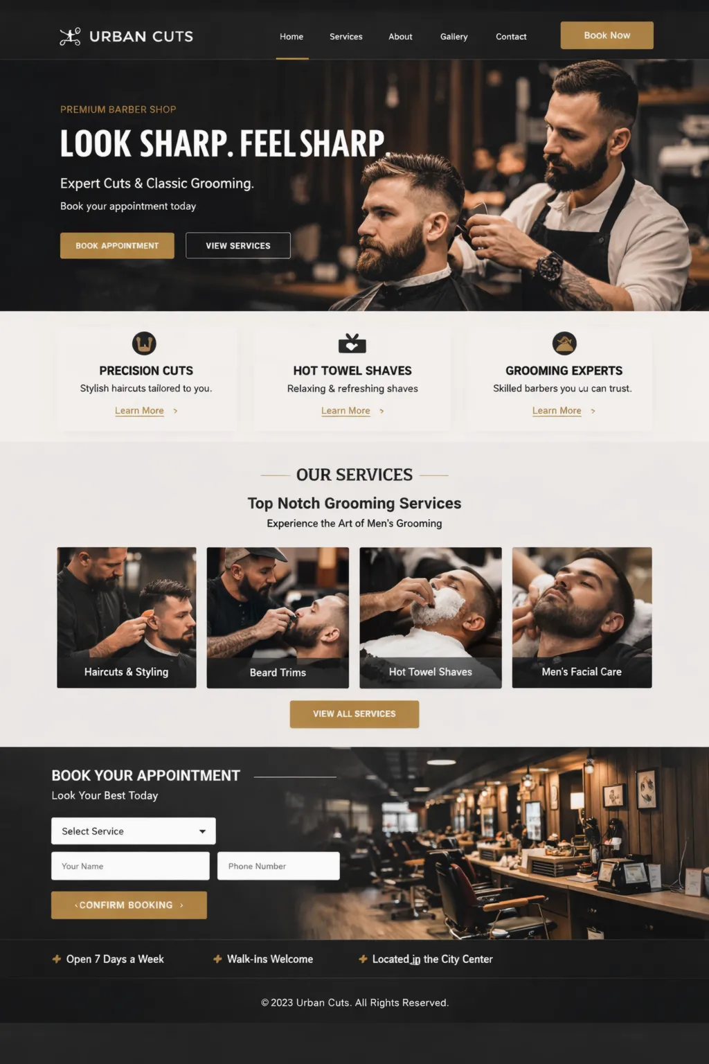 Barber shop ready-made website