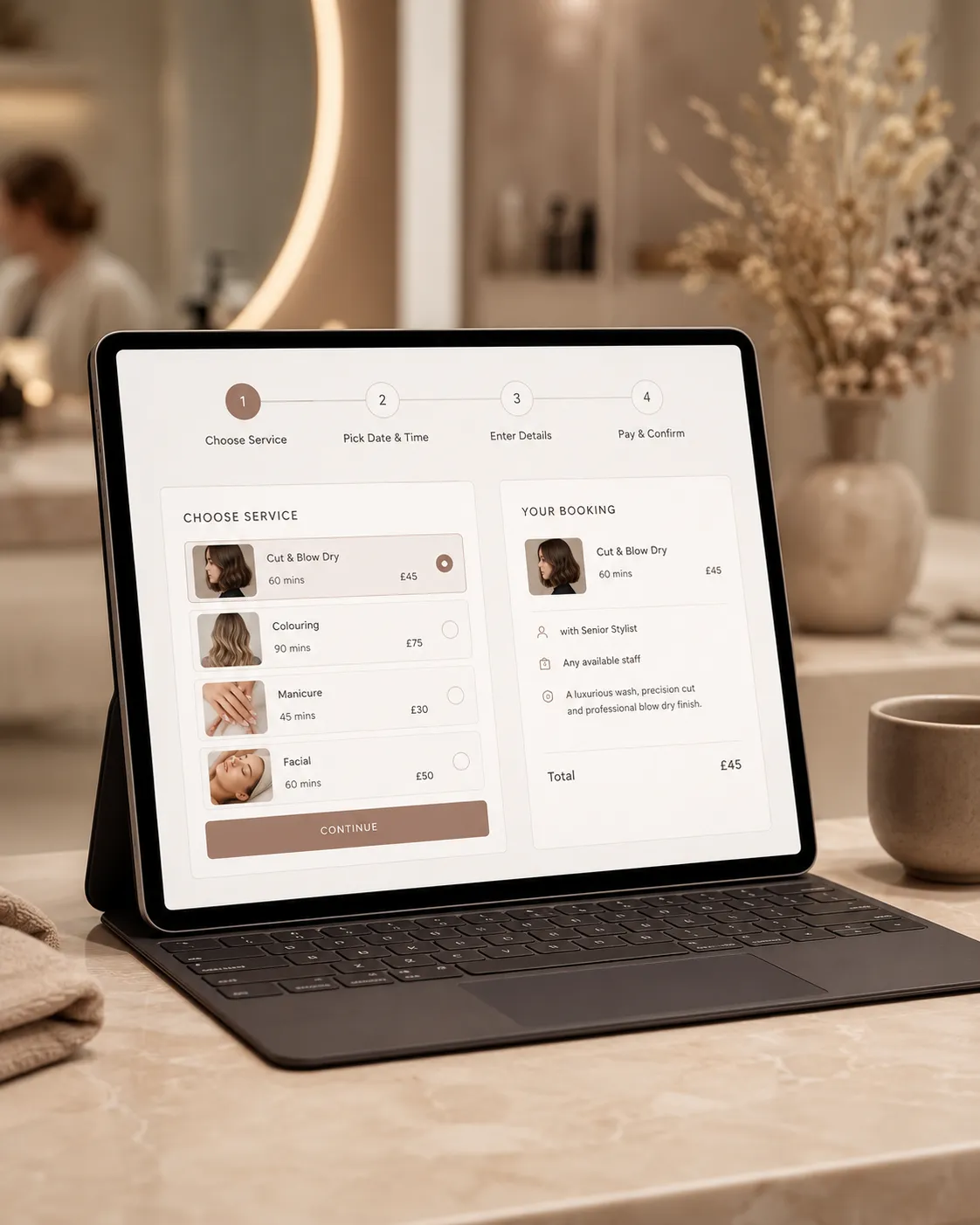 Service booking system process