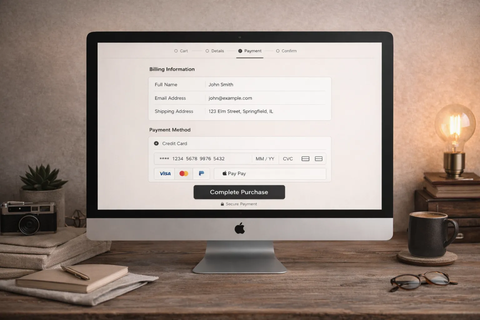 Checkout journey example