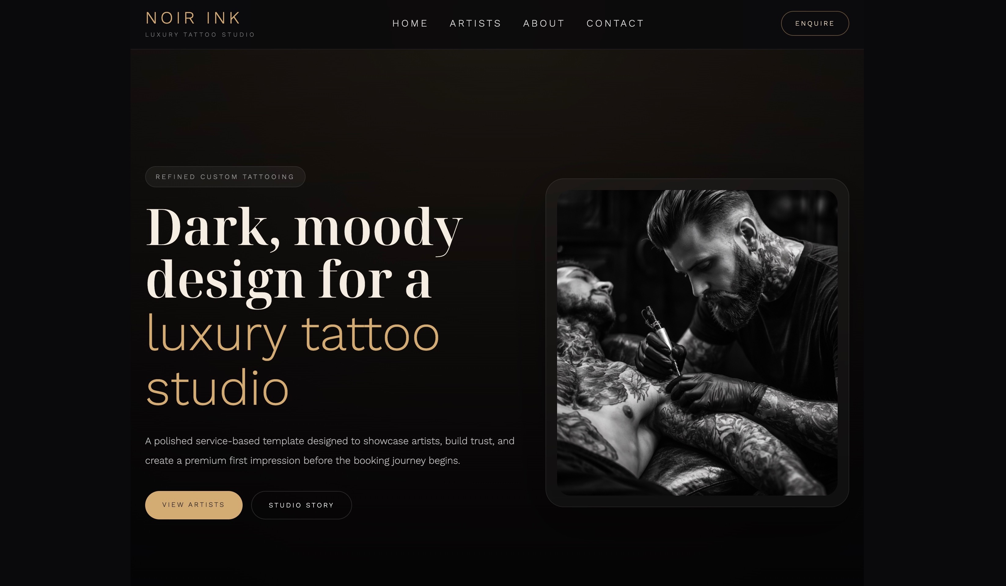 Tattoo studio ready-made website